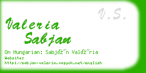 valeria sabjan business card